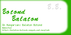 botond balaton business card